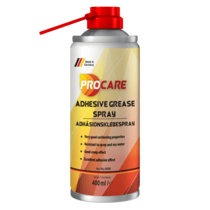 Procare Adhesive Grease Spray is a multifunctional , free - flowing high - performance lubricant with adhesive quality