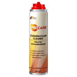 procare Cushion Foam Cleaner is an aqueous foam upholstery cleaner for stubborn stains