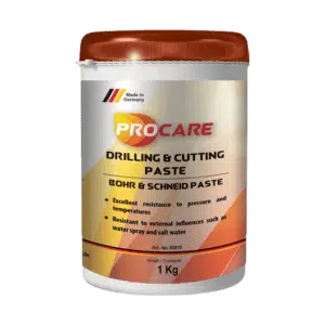 Procare Drilling & Cutting Paste is a cutting and drilling paste resistant to high pressure for heavy machining and high cutting speeds