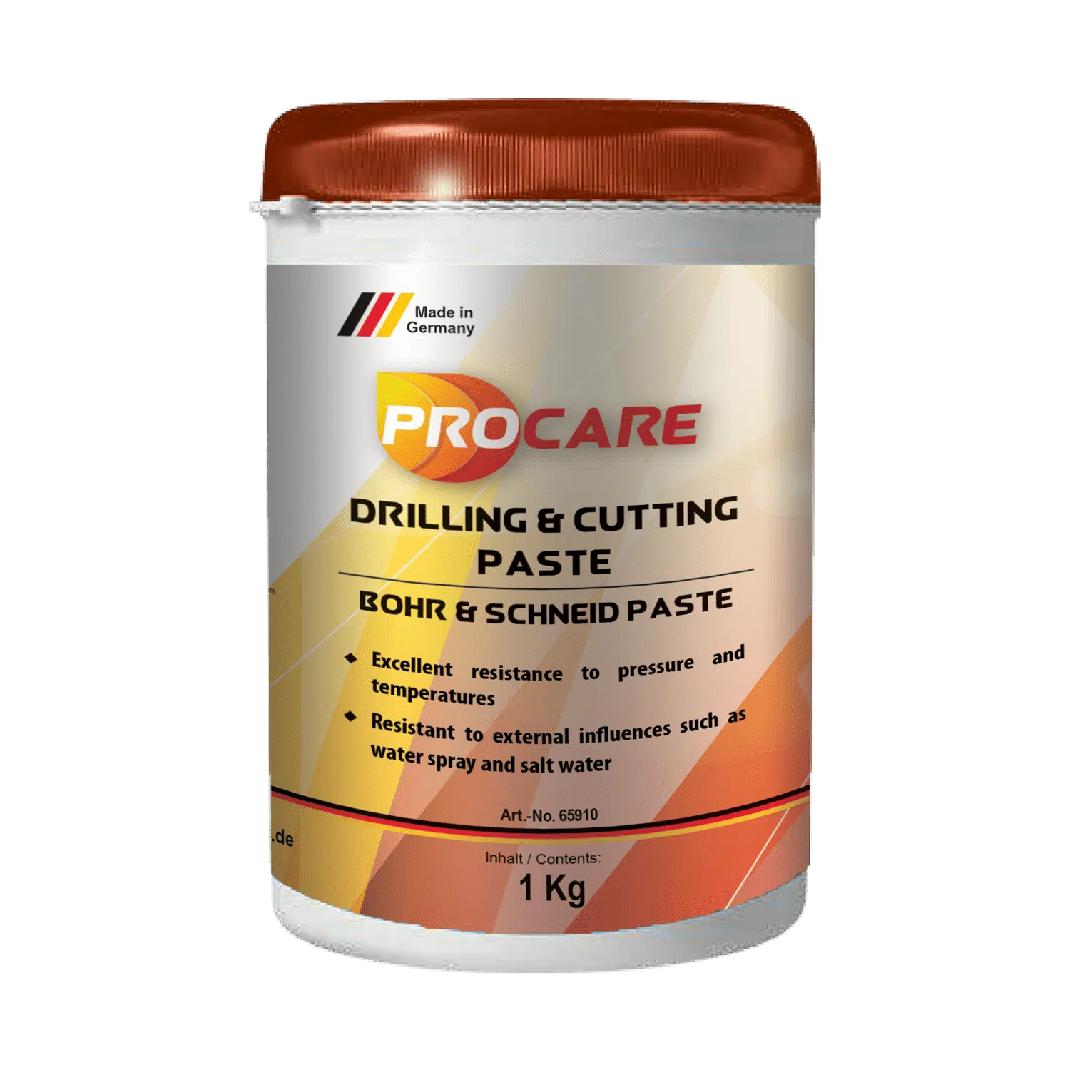 Procare Drilling & Cutting Paste is a cutting and drilling paste resistant to high pressure for heavy machining and high cutting speeds